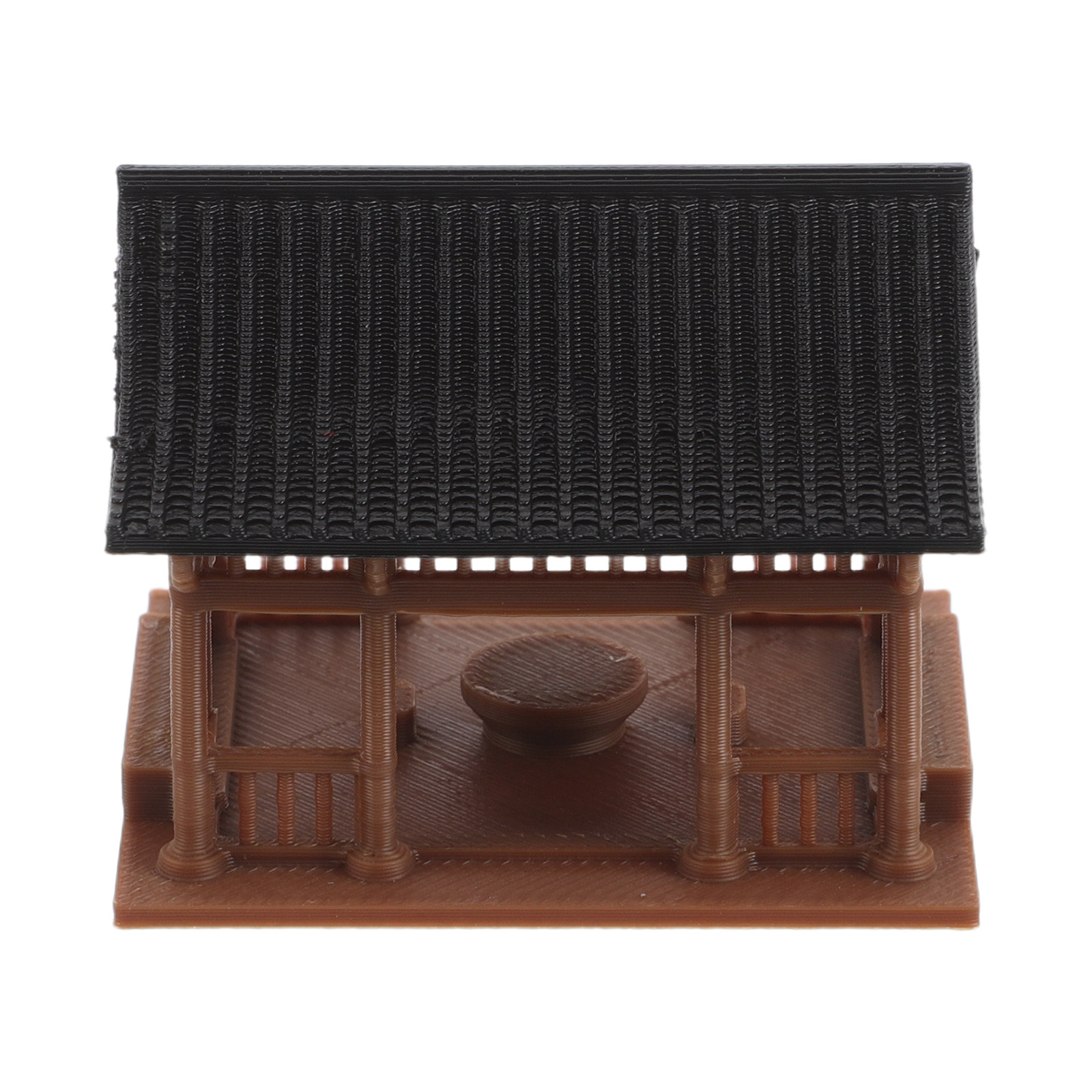 Bonsai Garden Landscape Design - Hexagon Mini Pavilion Statue Realistic Ancient