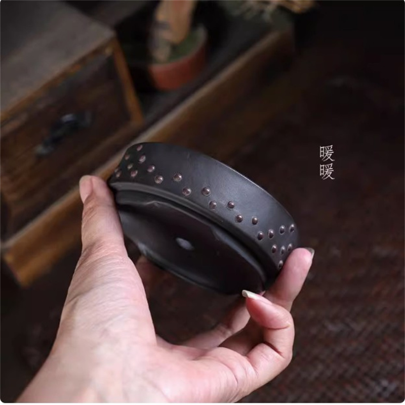 Bonsai Garden With Sand - Ceramic Round Bonsai Pot, Drum-nail Nature,