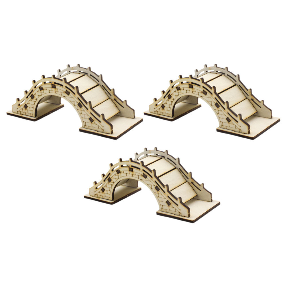 Bonsai Garden Landscape Design - 3Pcs Miniature Arch Bridge Wooden DIY