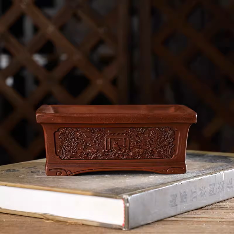 Purple Sand Carved Rectangle B - đánh giá và giá Bonsai Garden With Sand