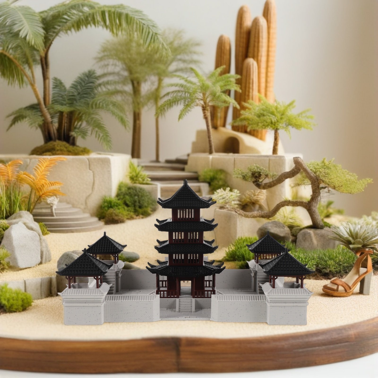 Miniature Chinese Pavilion Scu - đánh giá và giá Bonsai Garden Landscape Design