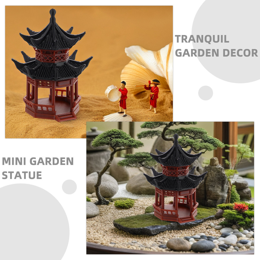 Asian Miniature Pavilion Sculp - đánh giá và giá Bonsai Garden Landscape Design