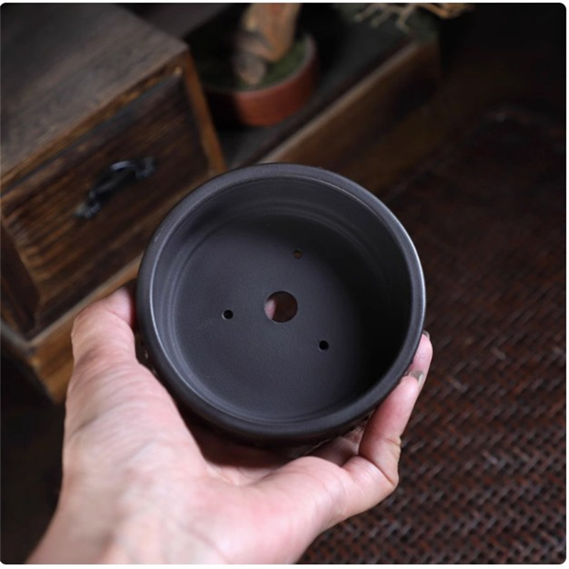Ceramic Round Bonsai Pot, Drum - đánh giá và giá Bonsai Garden With Sand