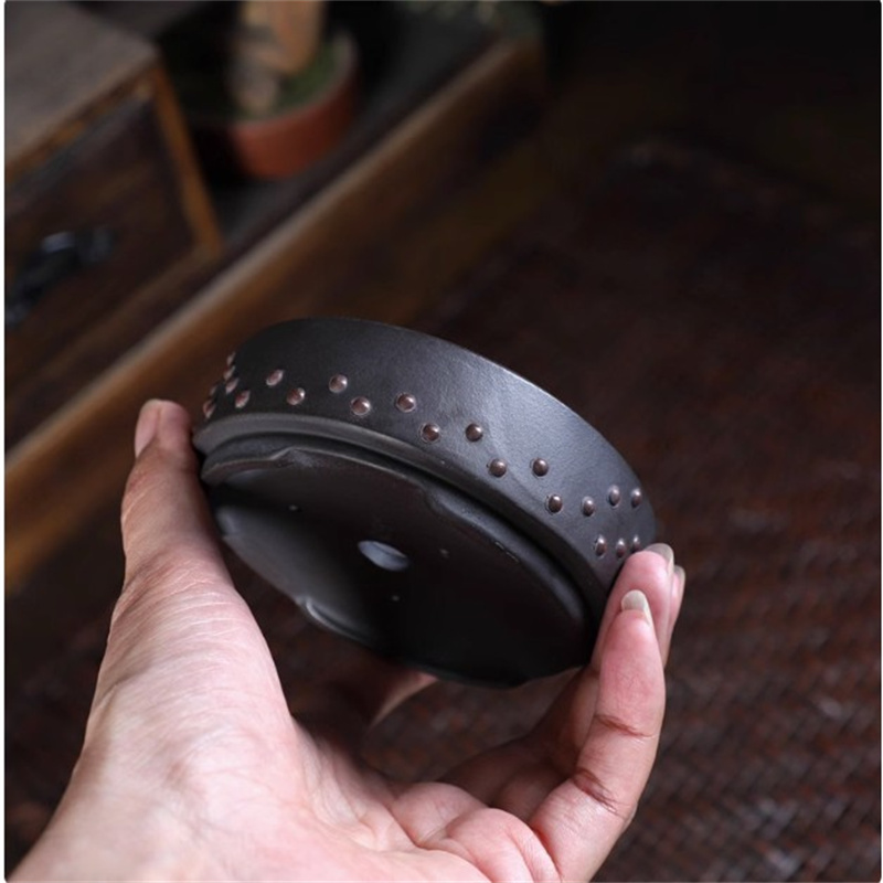 Ceramic Round Bonsai Pot, Drum - đánh giá và giá Bonsai Garden With Sand
