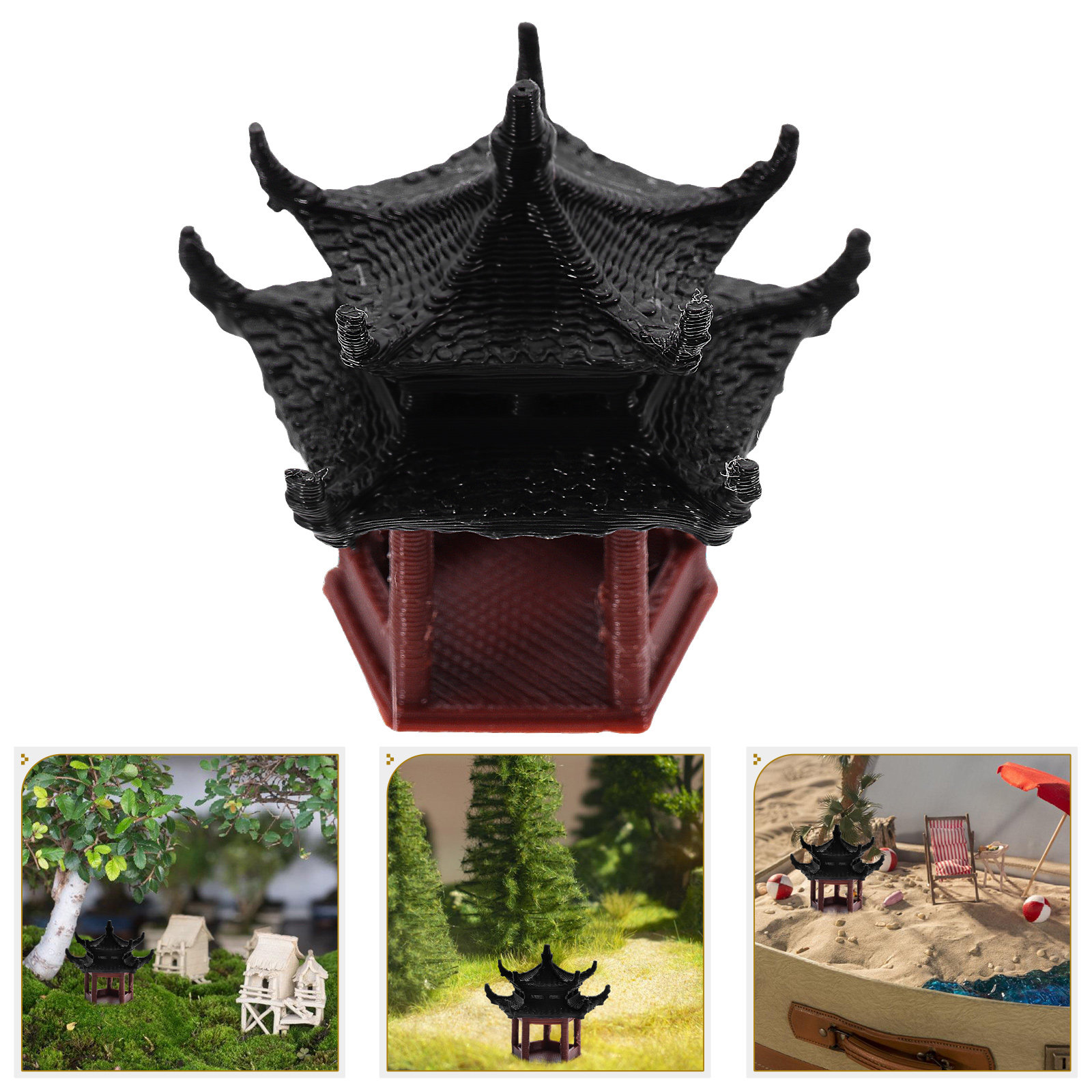 3.5cm Mini Pavilion Pagoda Sta - đánh giá và giá Bonsai Garden Landscape Design